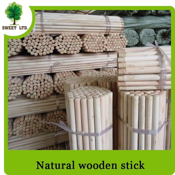Natural wooden broom stick cleaning tools mop handle